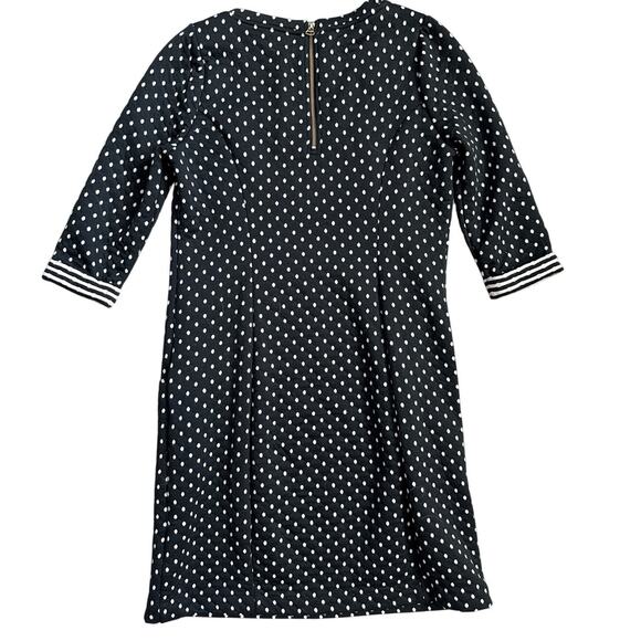 Boden Dott Polka Dot Quilted Sweater Shift Dress Black White Size 10 Long - Picture 5 of 13